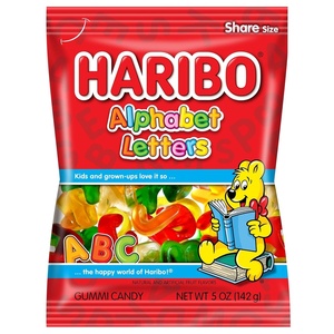 image:imageHARIBO Gummi Candy FizzyCola Gummy Candy Soda Bottles 5 Ounce Share Size Bags Pack of 12 Delicious Soft amp Chewy Sweet Snacks Sour amp Tangy Cola FlavorAlphabet Letters