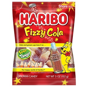 image:imageHARIBO Gummi Candy FizzyCola Gummy Candy Soda Bottles 5 Ounce Share Size Bags Pack of 12 Delicious Soft amp Chewy Sweet Snacks Sour amp Tangy Cola FlavorCola