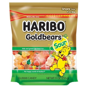 image:imageHARIBO Gummi Candy Sweet amp Sour Goldbears Gummy Bears with A Twist 256 Ounce Resealable Party Size Bag Delicious Soft and Chewy Snacks Assorted Fruity FlavorsSour