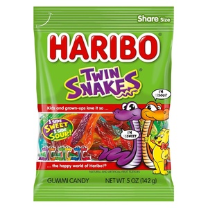 image:imageHaribo Twin Cherry Bag 5 ozCherry  Orange  Apple  Lemon  Blueberry  Blackcurrant